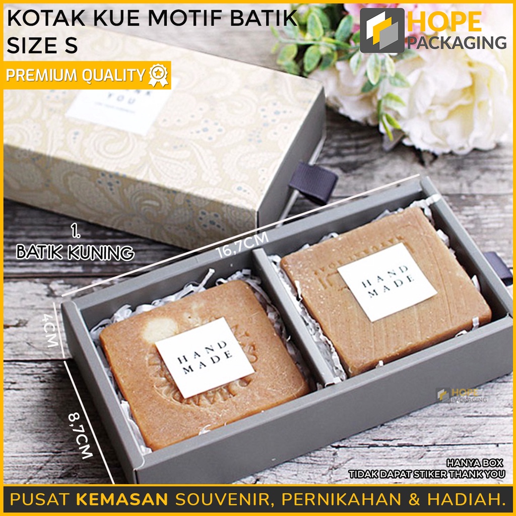 Kotak Kue biskuit Motif Batik S 16.7x8.7x4cm / M  24.5x8.7x4cm Snack box Souvenir kotak dus kemasan hampers motif batik