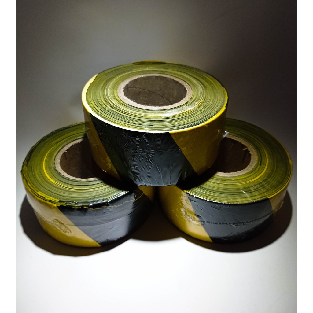 Barricade Tape Police Line  Hitam Kuning 3&quot; x 500 meter Premium Quality