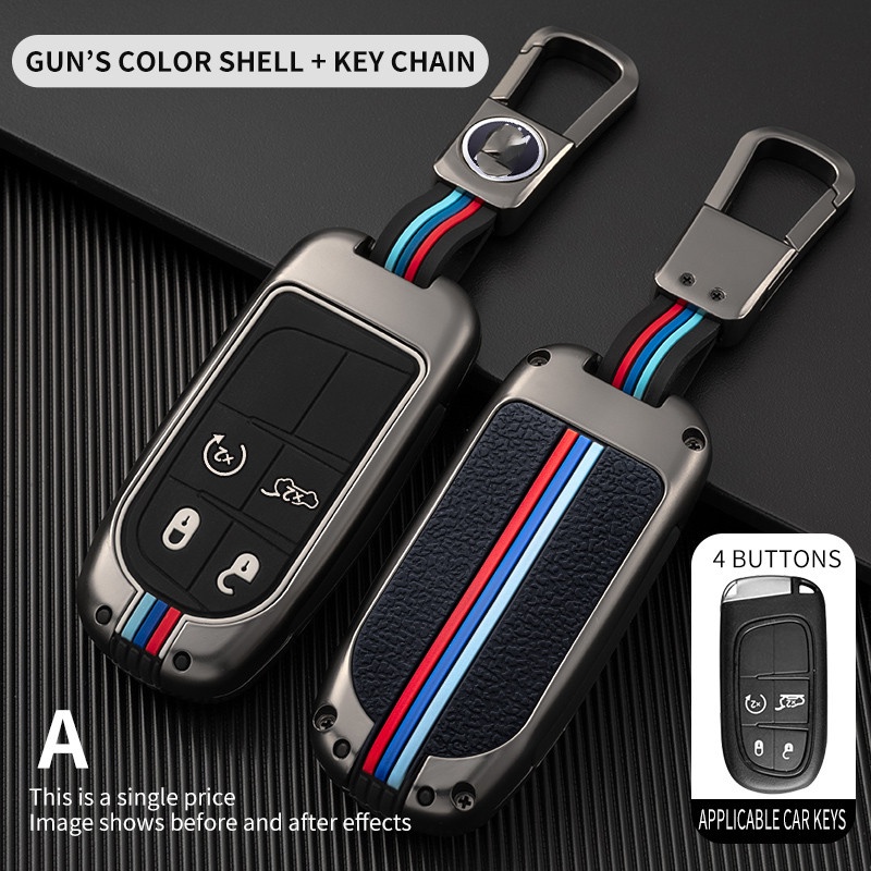 Casing Kunci Mobil Fob Untuk Jeep Renegade Compass Grand Cherokee Chrysler 300C Wrangler Dodge