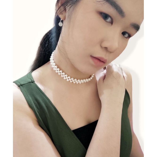 Luna Pearl Choker Necklace Kalung Mutiara Rangkai