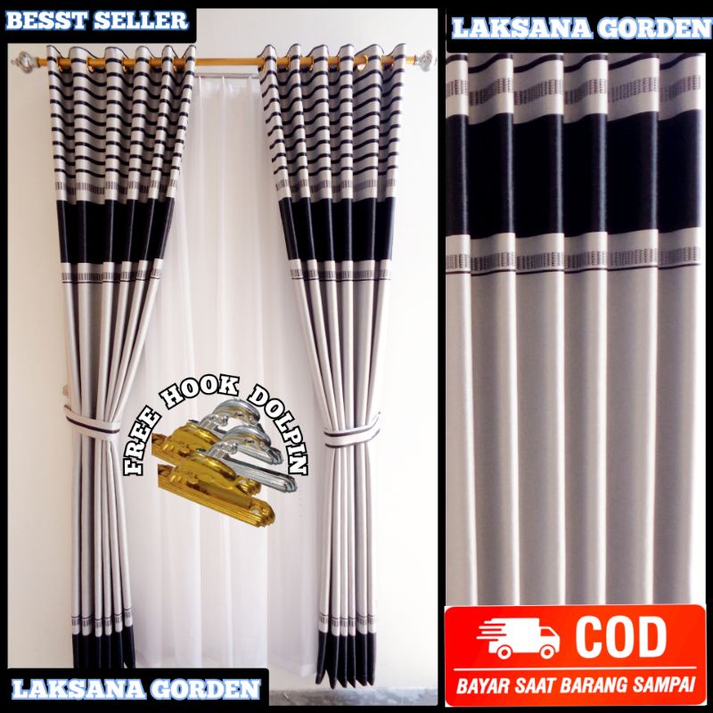 Gorden Rumah Tinggi 230cm Estetik Model Smokring Keluaran Terbaru