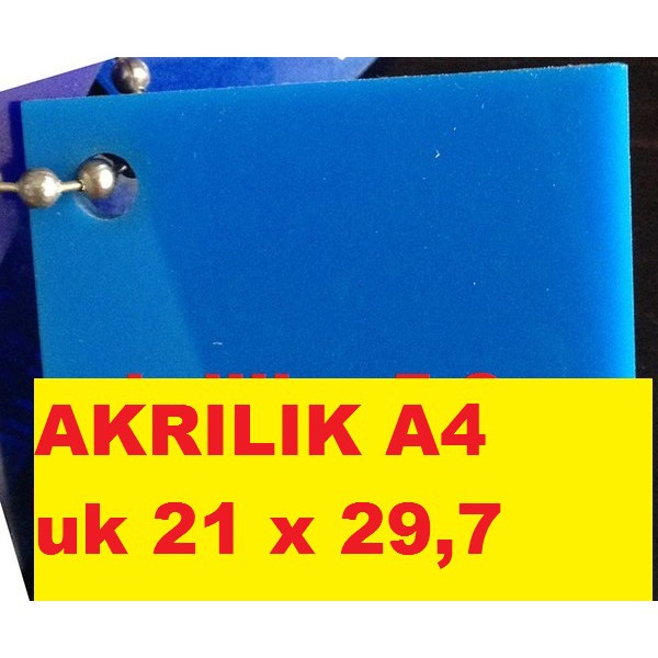 Akrilik A4 Lembaran 3mm Acrylic 3 mm Biru Solid Marga Cipta