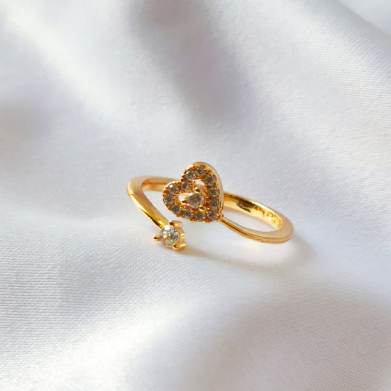 Cincin Xuping Motif Love Permata Emas