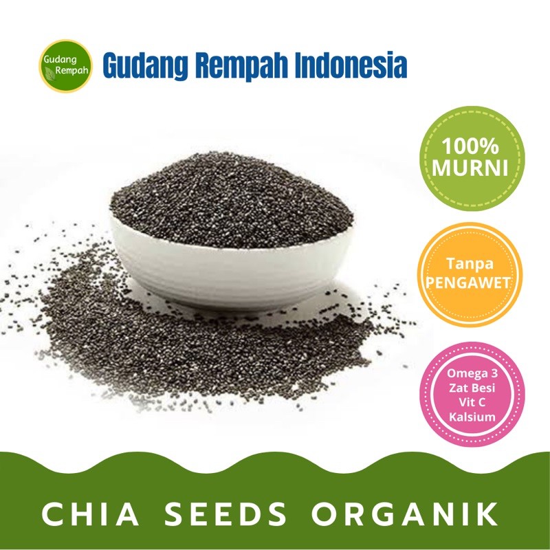 

1 Kg Chia Seed Black Premium Organic Import Mexico by GRI [Live]