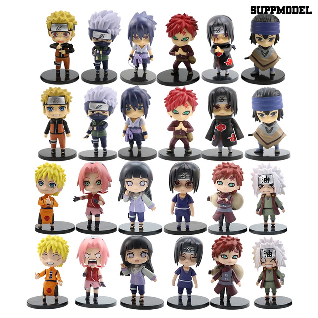 6pcs / Set Mainan Action Figure Model Kartun Anime Naruto Untuk Dekorasi Meja / Mobil / Rumah