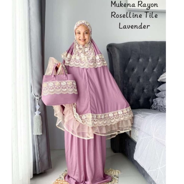 mukena dewasa rayon ROSSELINE tile LAVENDER