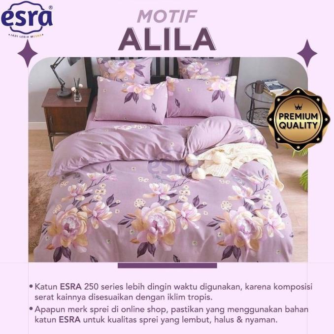 SPREI DAN BEDCOVER ALL SIZE BAHAN KATUN ESRA MOTIF ALILA VF125SDVE