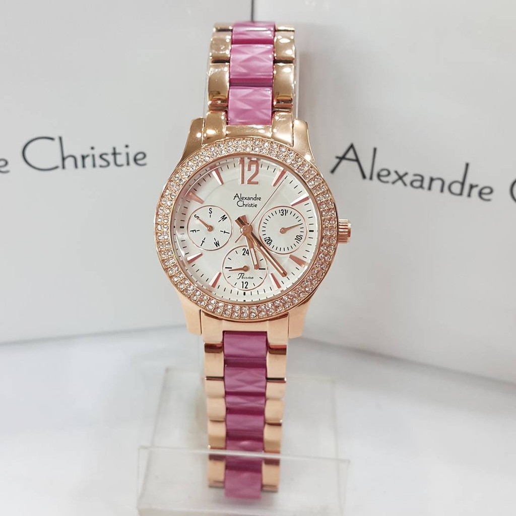 AC 2463 Pink - jam tangan wanita Alexandre christie AC2463