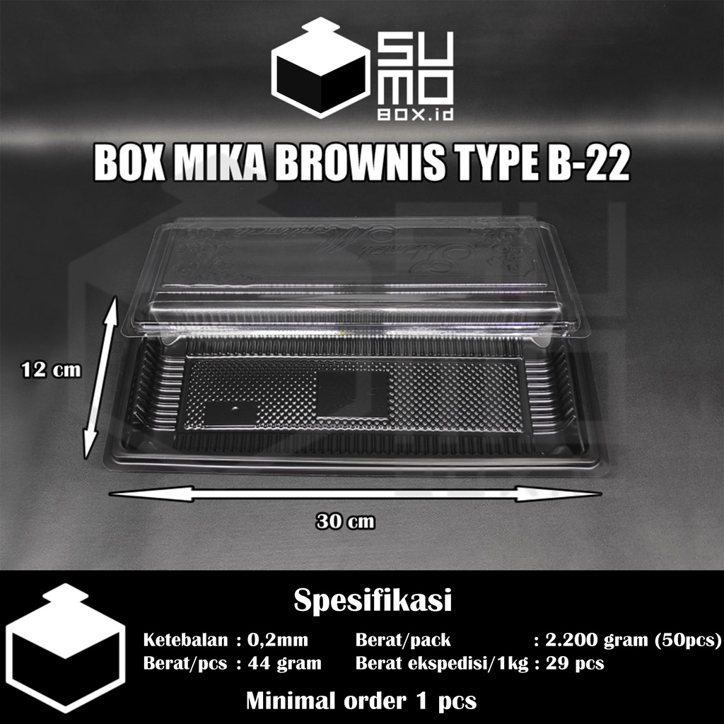 Jual Mika Brownies L Tebal Box Mika Brownieskotak Browniesmika Kue Kotak Large B 22 Eceran 