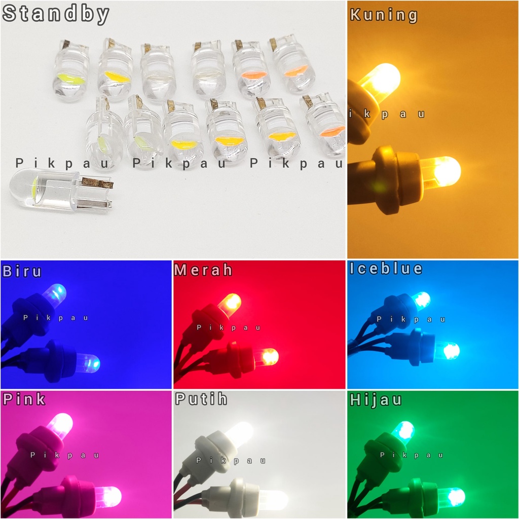 Sepasang Lampu Sein T10 Colok Bening Mode Standby Lampu Led Senja Sen