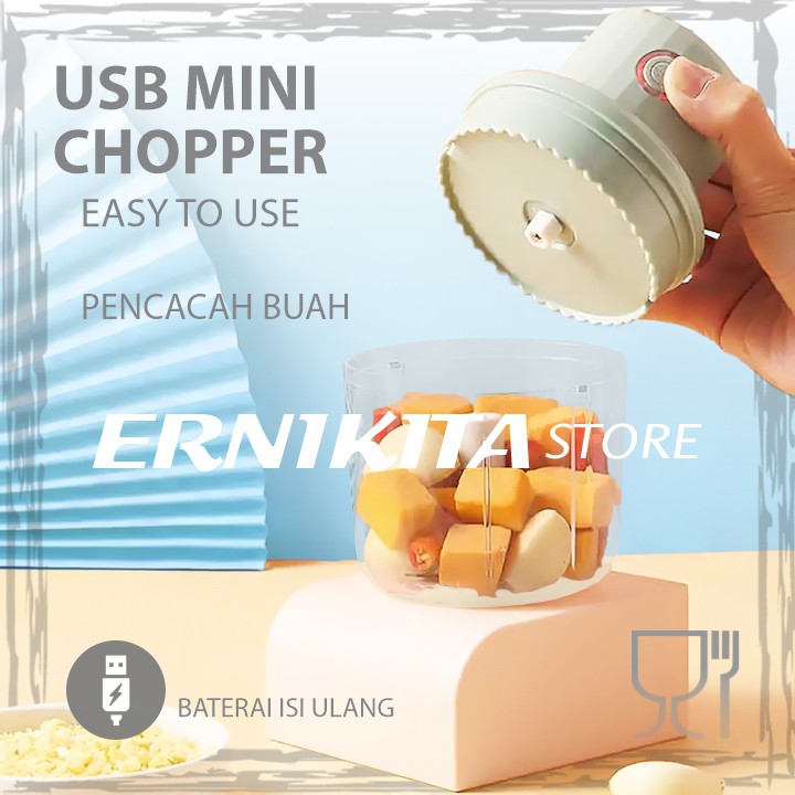 MINI BLENDER CHOPPER ELECTRIC USB - Perajang Bawang Bumbu Daging