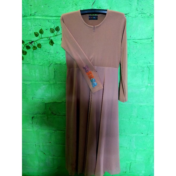Gamis sisesa warna coklat