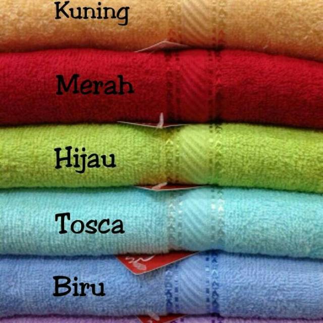HANDUK MERAH PUTIH 50X100 by TERRY PALMER bagus tebal murah serap air banyak warna