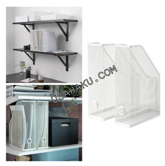 

Tempat Penyimpanan File, Kertas, Majalah, 2pcs, Warna Putih Jaring, Bahan Baja Coating, rapih, aman