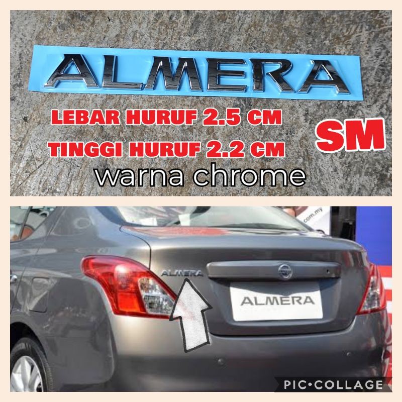 emblem tulisan ALMERA emblem bagasi nissan almera