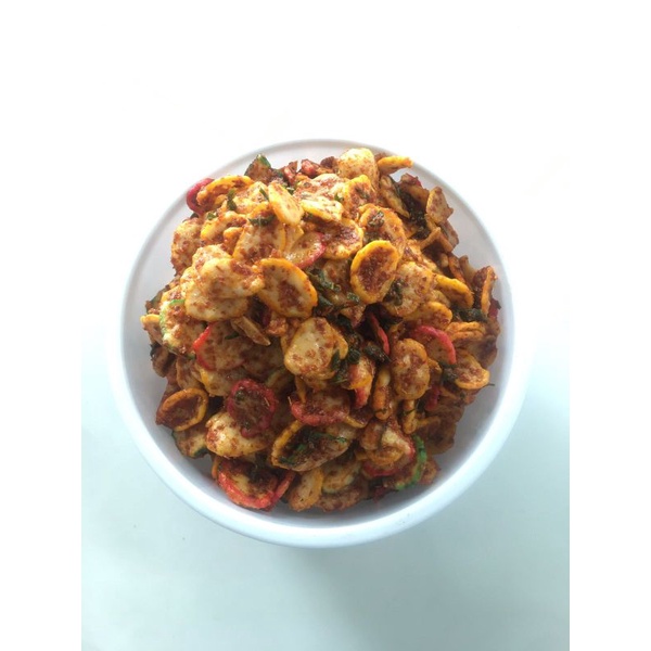 

Krupuk bumbu daun jeruk exstra pedas | krupuk seblak pedas | krupuk pedas guri