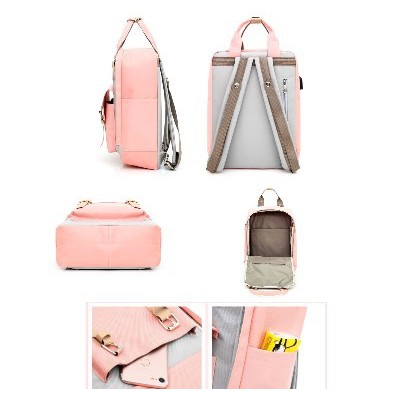 TAS RANSEL IMPORT WANITA PINK TA359P3 LINEA BESAR BACKPACK MURAHPUNGGUNG KULIAH KERJA SEKOLAH BATAM