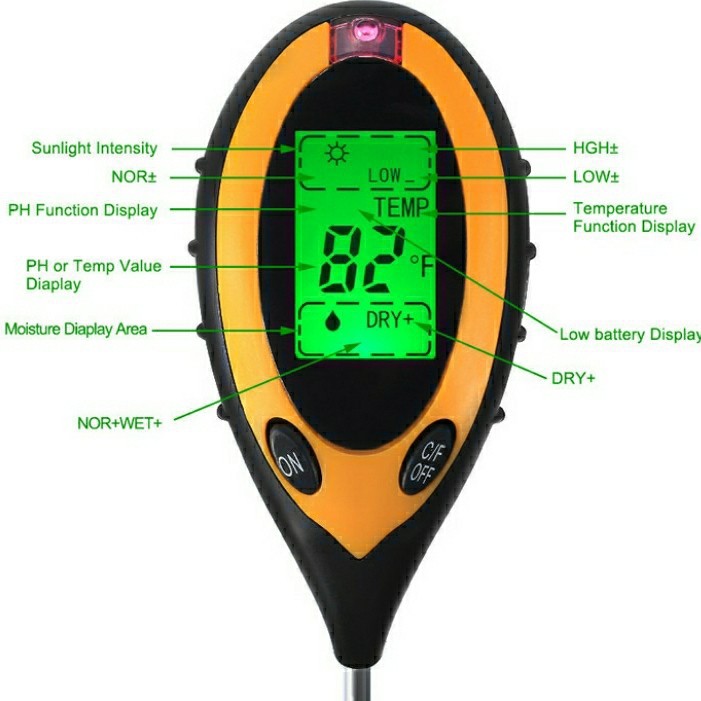 PH Meter Tanah Digital - Soil Analizer 4 in 1