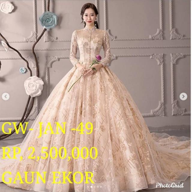 Gaun pengantin hijab - gaun pengantin warna - prewedding dress - baju pengantin hijab