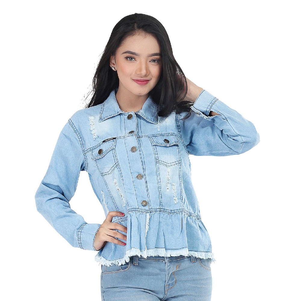 jaket casual wanita,jaket perempuan,jaket jeans cewek KZR 624