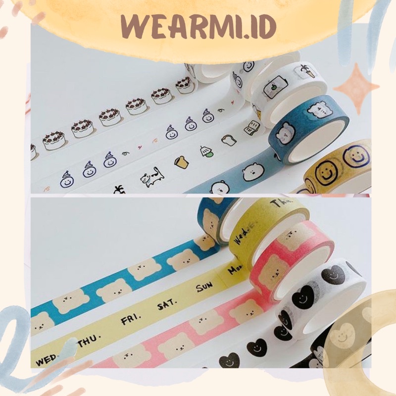 

1 Roll Washi Tape 5 M Colorfull Birthday Emoji Party Masking Colorful Cute Scrapbook Jurnal Bujo DIY-Wearmi
