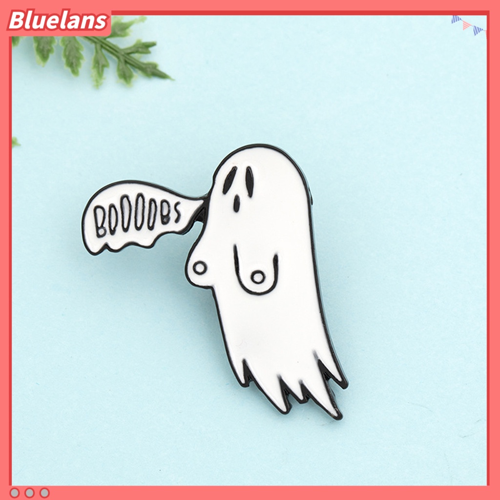 Bros Pin Bentuk Hantu Halloween Bahan Alloy Untuk Dekorasi Kerah