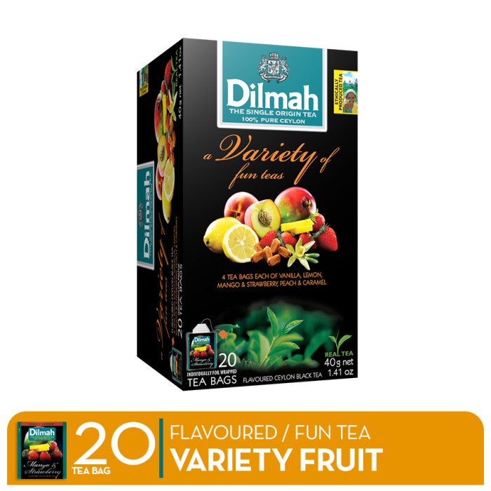 

Teh-Daun- Dilmah Variety Fruit - Teh Celup -Daun-Teh 800 Teh-Makanan-Minuman