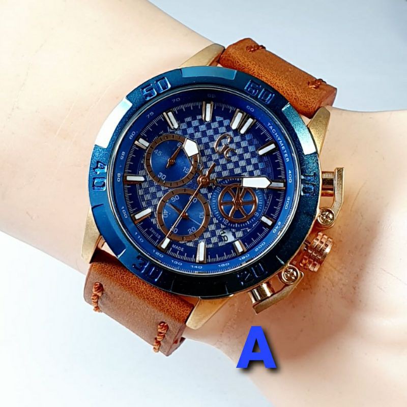 Jam Tangan Analog Pria GC Guess Collection GCcr140E Chronograph Aktif Grade Premium