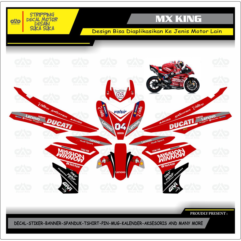Sticker Decal Motor Mx King 150 Full body NEW DUCATI 2019