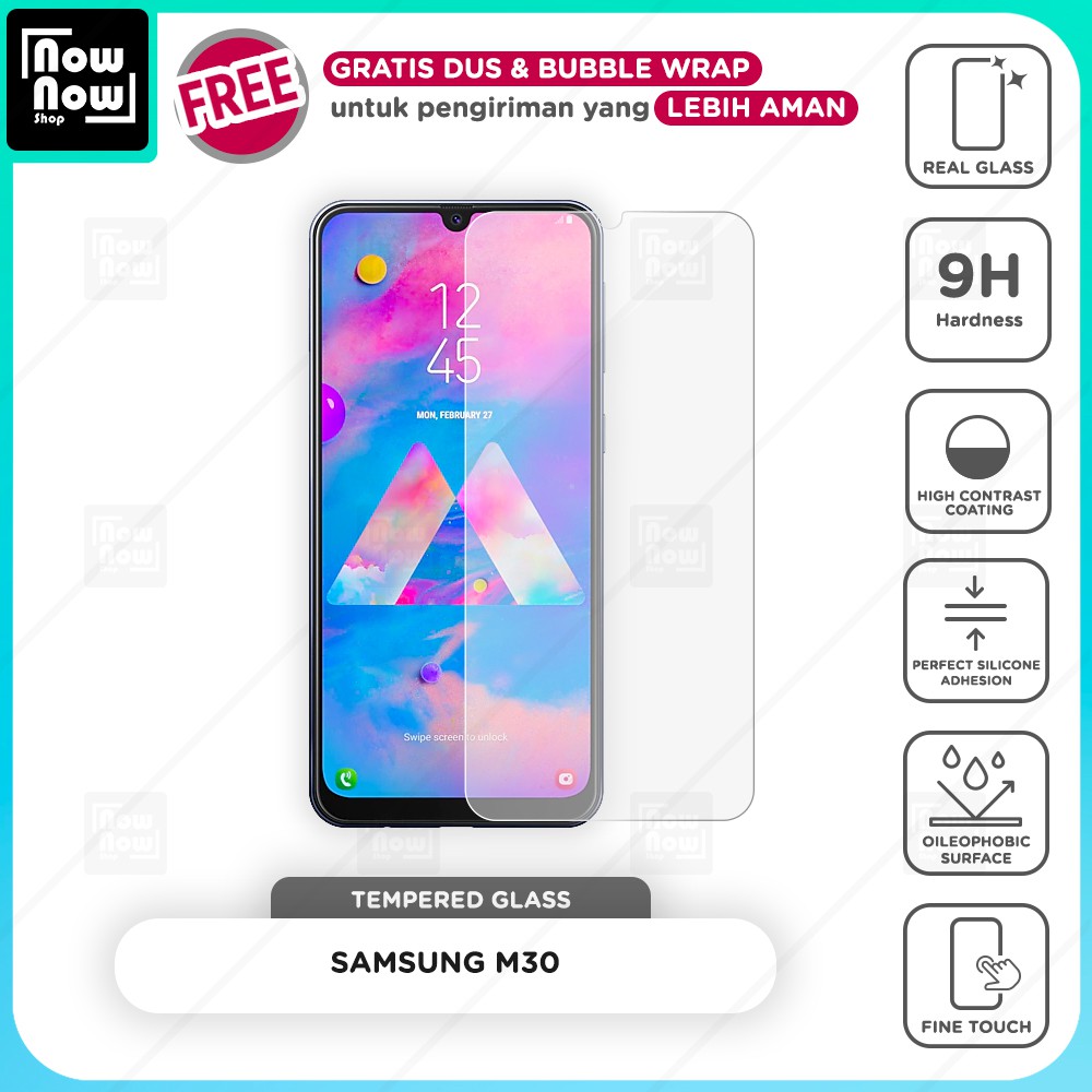 Tempered Glass Anti Gores Samsung M30 Screen Guard Protector 9H Kaca Temperglass