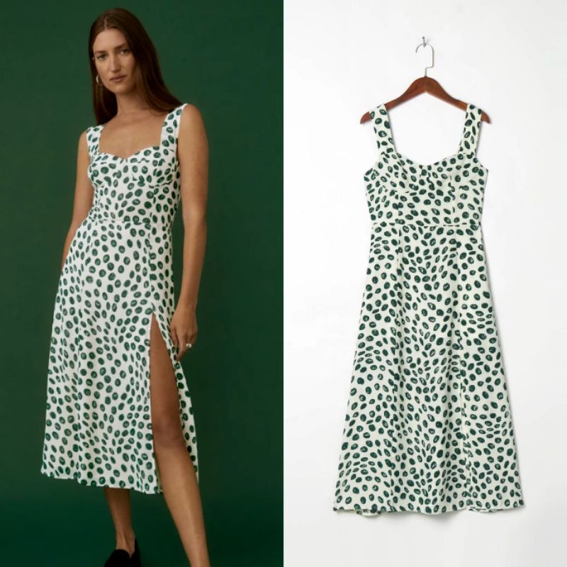 White Front Slit Midi Dress  65717 (SALE)