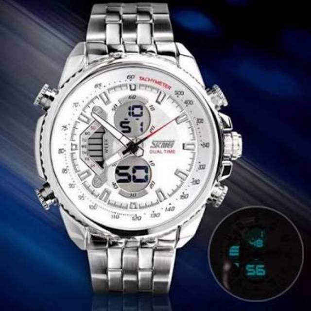 Jam Tangan Pria Merk SKMEI SK0993 Silver Original