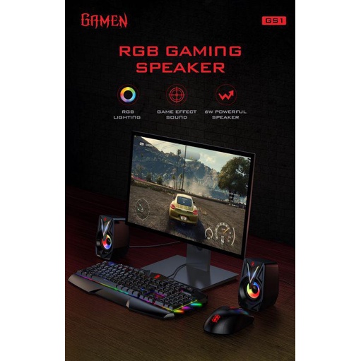 ROBOT GAMEN GS1 GS01 SPEAKER FLECO F07 KOMPUTER MINI SOUND SPEAKER KOMPUTER GAMING GAME RGB PC