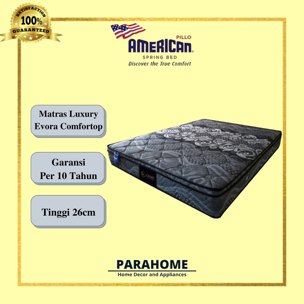 Spring Bed / Matras / Kasur American Luxury Evora Comfortop