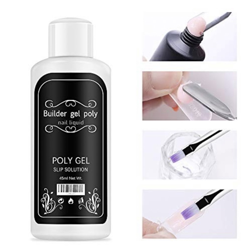 Polygel Slip solution poly gel water anti slip 45ml cairan Polygel nail extension