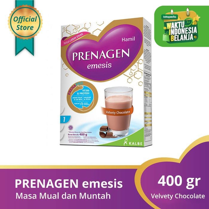 PRENAGEN EMESIS SUSU MASA MUAL DAN MUNTAH 400GR RASA VANILLA-COKLAT