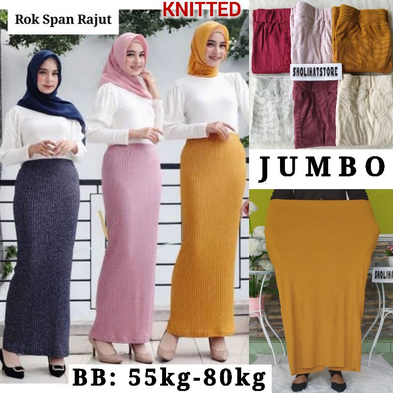 ROK SPAN RAJUT KNIT ALL SIZE STANDAR JUMBO / MAXI SKIRT / MAXI SKIRT JUMBO / MAXI SKIRT RAJUT JUMBO / ROK SPAN KNIT / SPAN KNITTED / MAXI SKIRT JUMBO / ROK SPAN RAJUT JUMBO / SABBY SKIRT LOOK (PETITE SIZE TO PLUS SIZE) / ROK SPAN / SHOLIHATSTORE