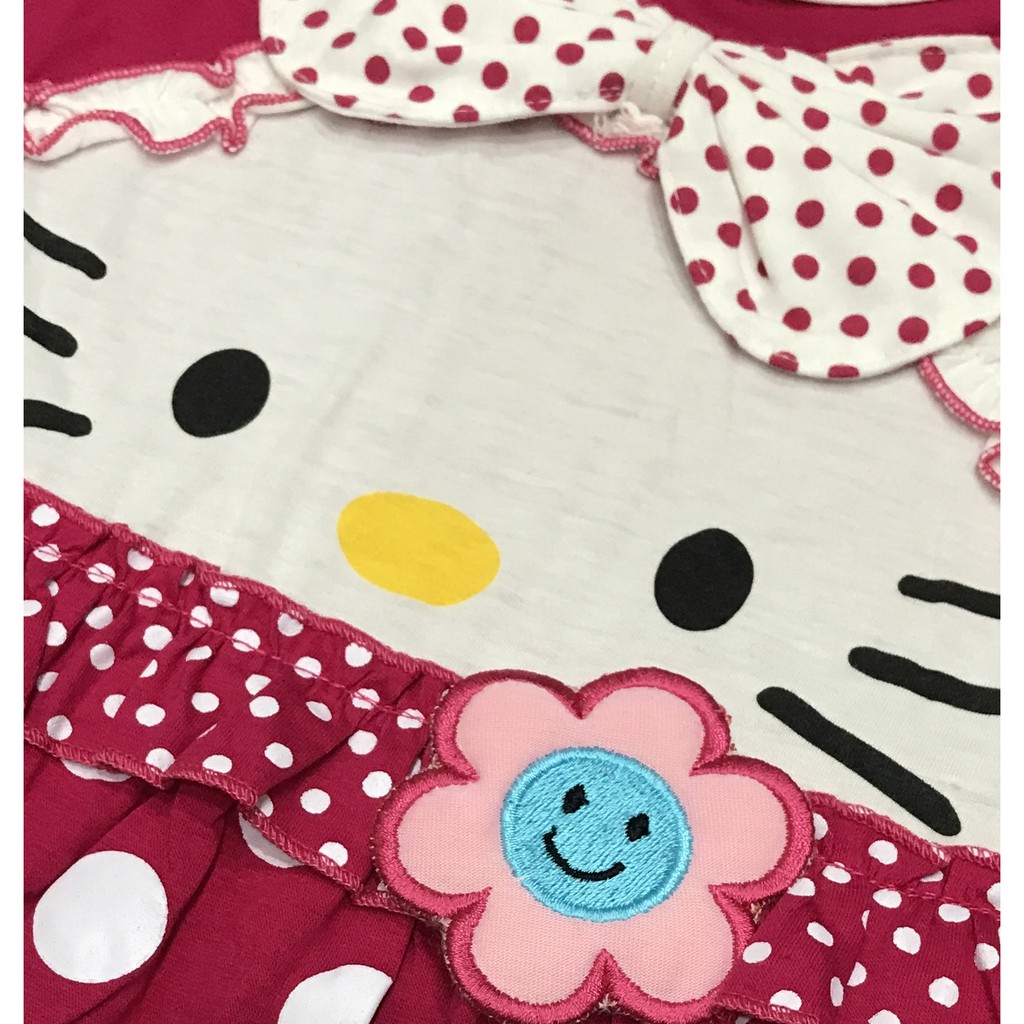 BAYIe - Setelan Baju Dress Anak/Bayi Perempuan motif KITTY PITA YUNISA/Pakaian anak cewek 1-2 tahun