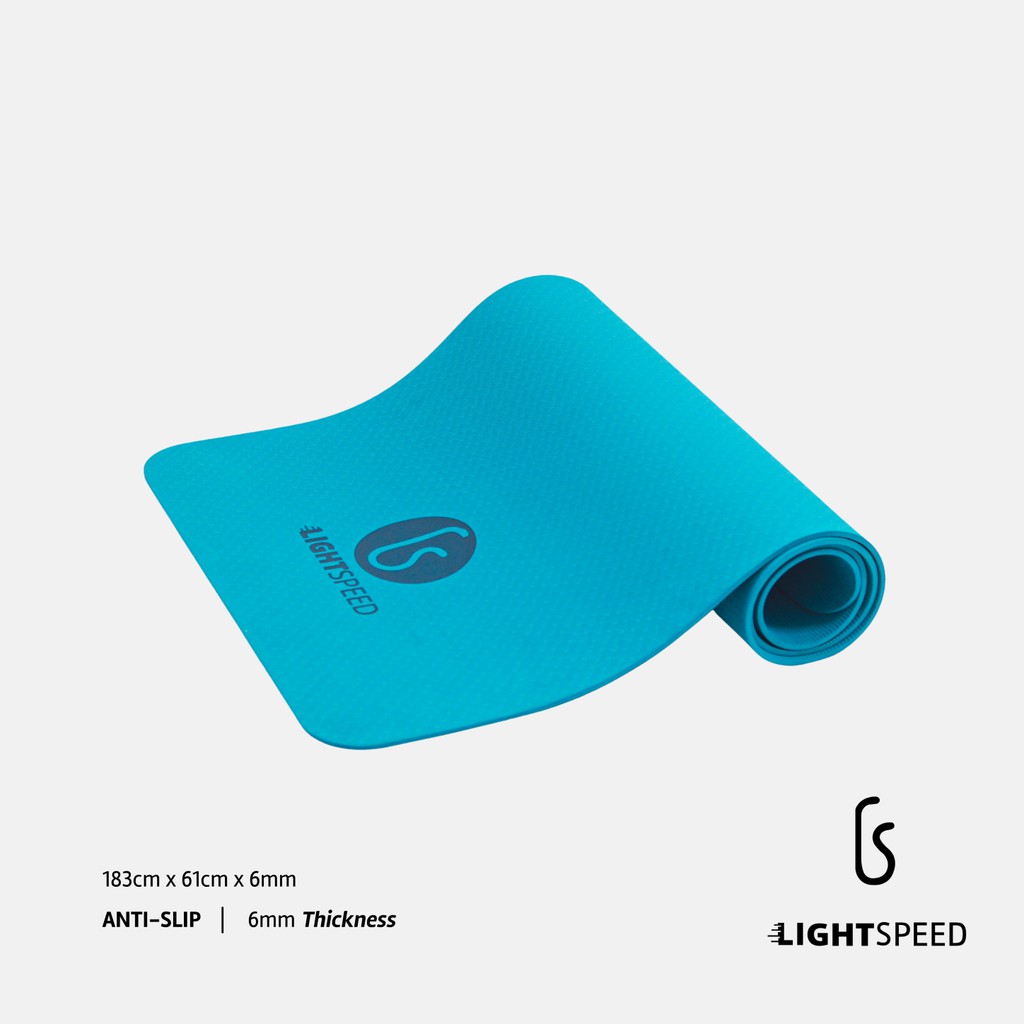 LIGHTSPEED MATRAS ANTI SLIP PREMIUM - TPE ECO FRIENDLY YOGA MAT 6mm Matras Yoga / Matras Olahraga