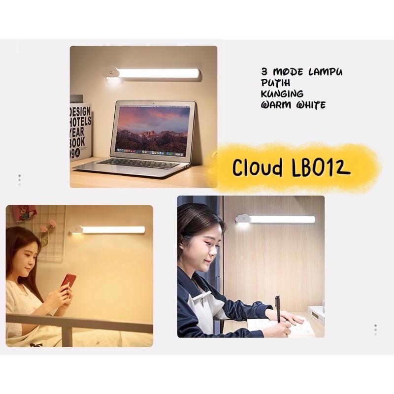 Lampu baca 2in1 Cloud LB012 - Bear LB013 Rechargeable Built in Battery Dimmable LED light magnetic