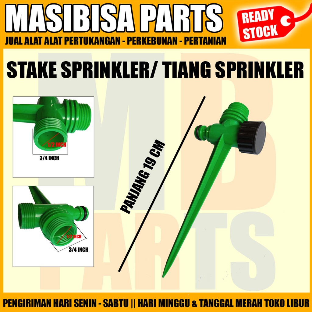 STAKE / TIANG / KAKI SPRINKLER MODEL TANCAP DRAT DALAM 1/2 &amp; 3/4 LUAR