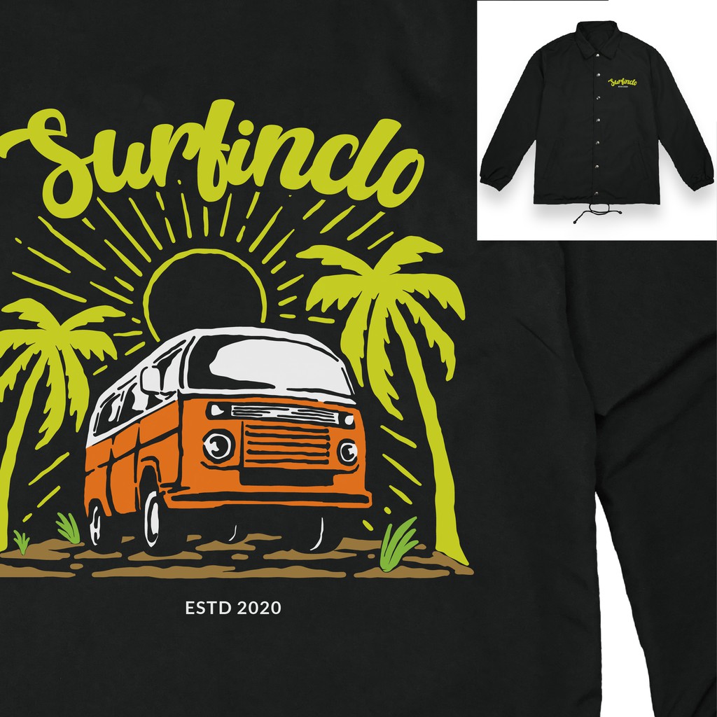 SURFINCLO Coach Jacket Wind Breaker Surf &amp; Beach Edition