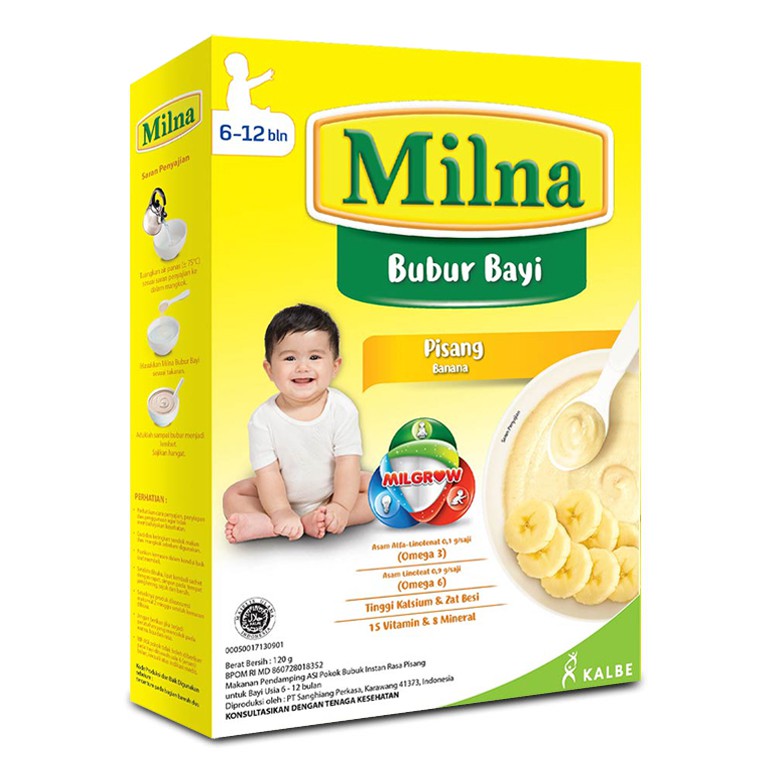 Milna Bubur Bayi Reguler Pisang 120g 6-12 bln