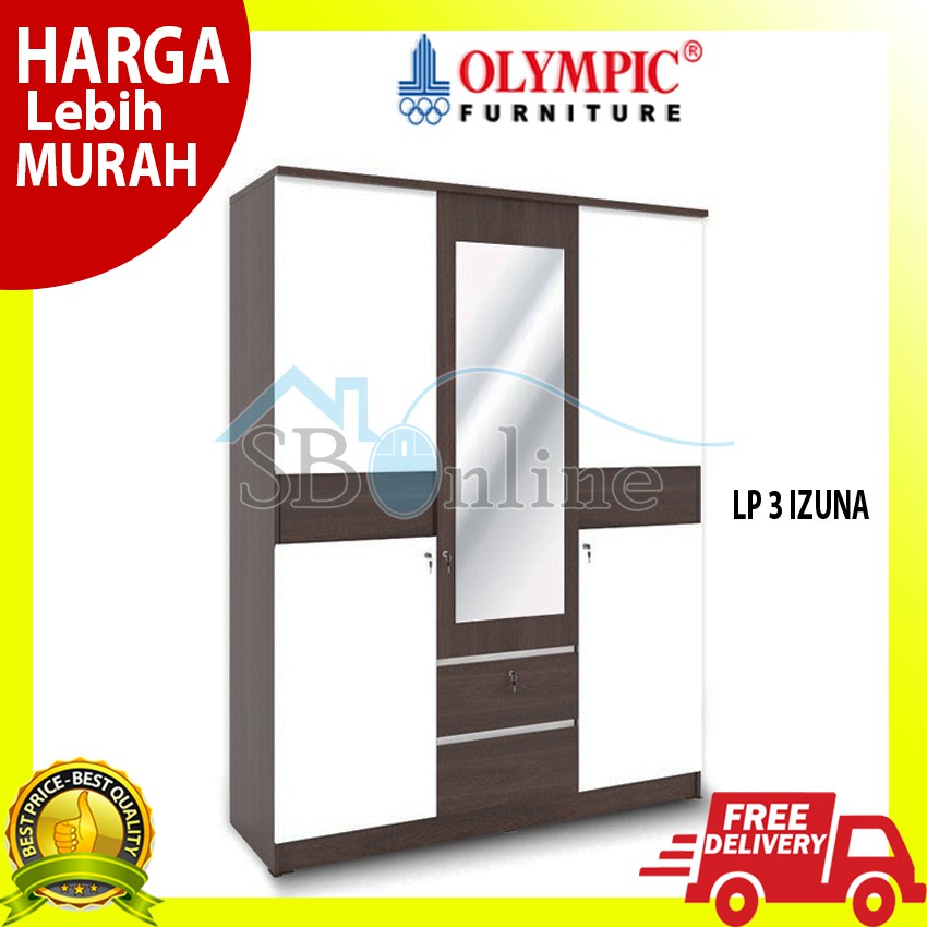 Olympic Lemari Kayu Tiga Pintu - LP IZUNA 3P