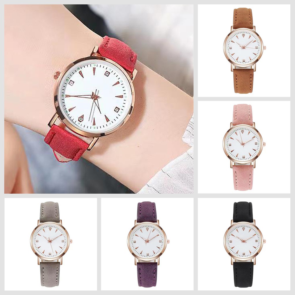 Jam Tangan Wanita Strap Pu Leather Analog / Jam Tangan Casual Wanita Analog Quartz