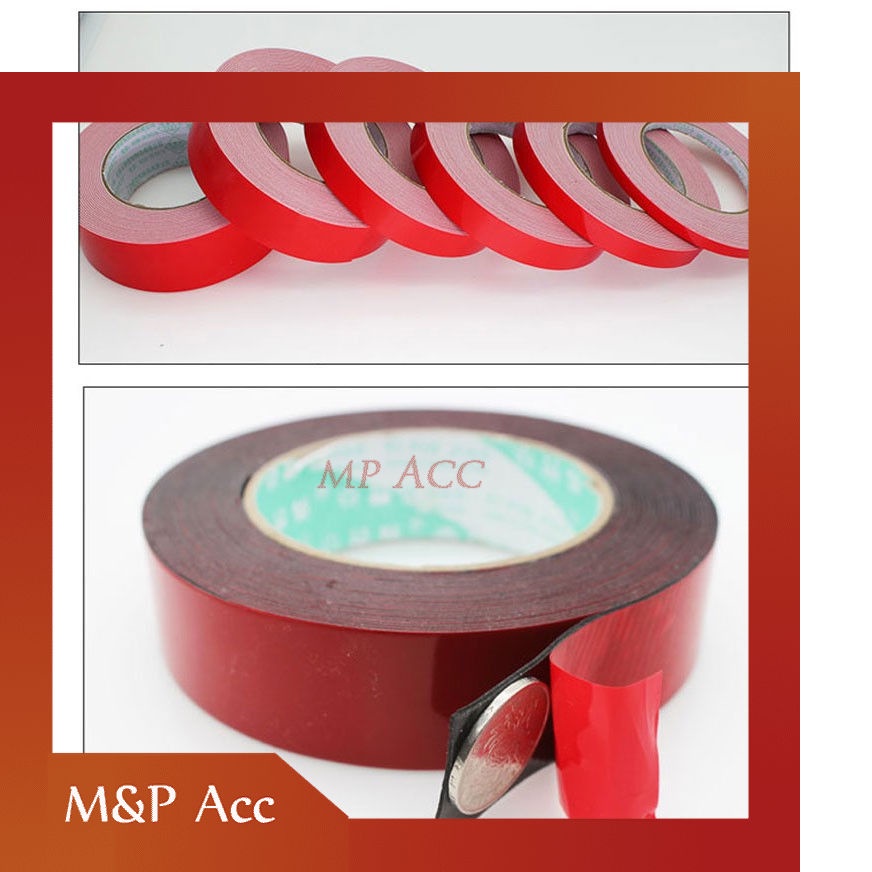 

New NIKTO Tape Lakban Double Tape 3M Foam Serba Guna Size 10m x 10mm Red