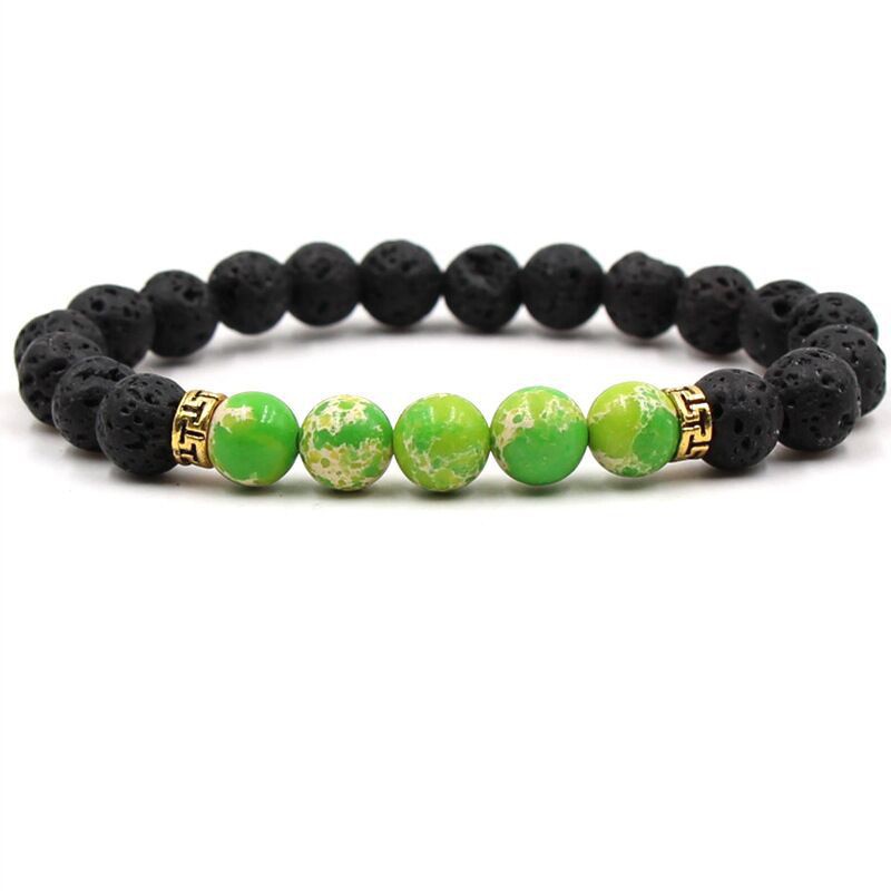 Gelang Yoga Batu Lava Stone Alami Hitam 7 chakra