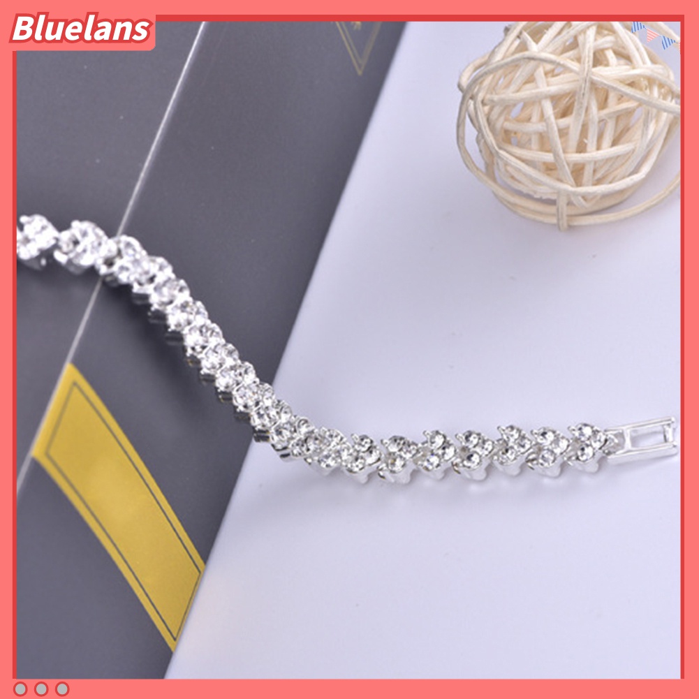 Gelang Bangle Adjustable Aksen Berlian Imitasi Untuk Wanita