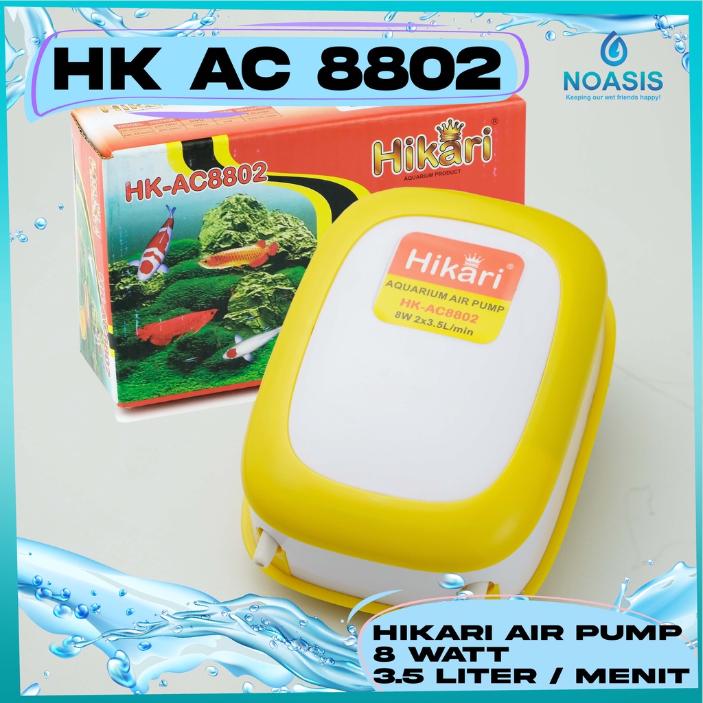 HIKARI AC8801 AC 8802 MESIN AERATOR 2 LUBANG POMPA GELEMBUNG UDARA