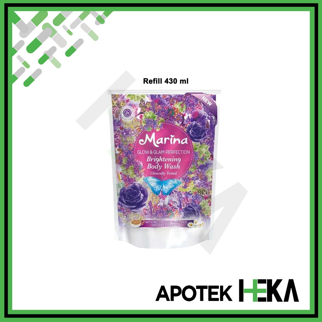 Marina Body Wash Glow &amp; Extra Glam Perfection Sabun Cair Freesia Ungu (SEMARANG)